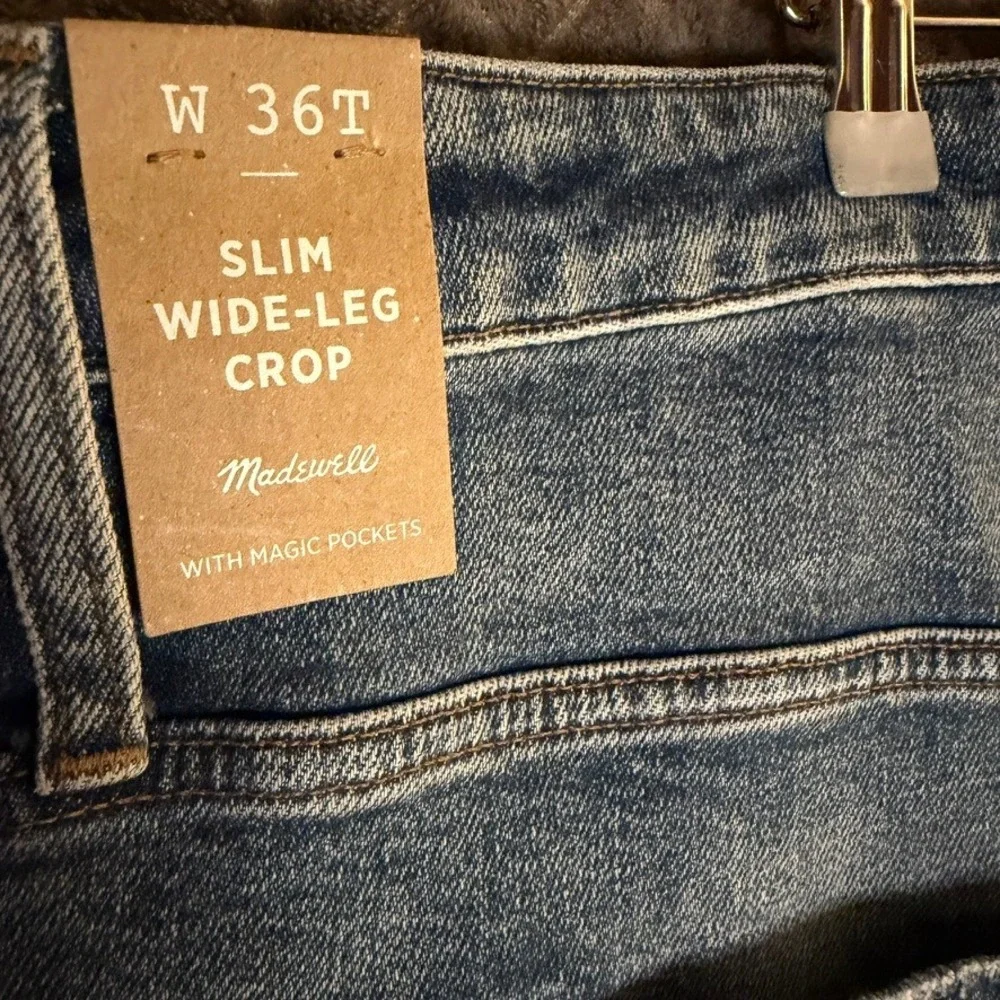 Madewell Slim Wide-Leg Crop Denim Jeans Size 36 Tall